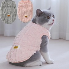 Fleece Warm Cat Cloth Sleeveless Soft Cozy Plush Vest Puppy Jumpsuit Winter Over