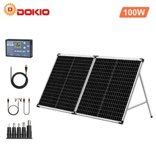 Dokio Mono 100W Folding Solar Panel, 12V for Off-Grid & RV Battery Charging