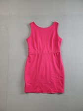 Forever 21 Women Sheath Dress L Pink Sleeveless Stretch Round Neck Elegant Fit