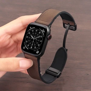 Genuine Leather Band for Apple Watch Ultra 3 2 Series 10 9 8 7 SE 40-49mm