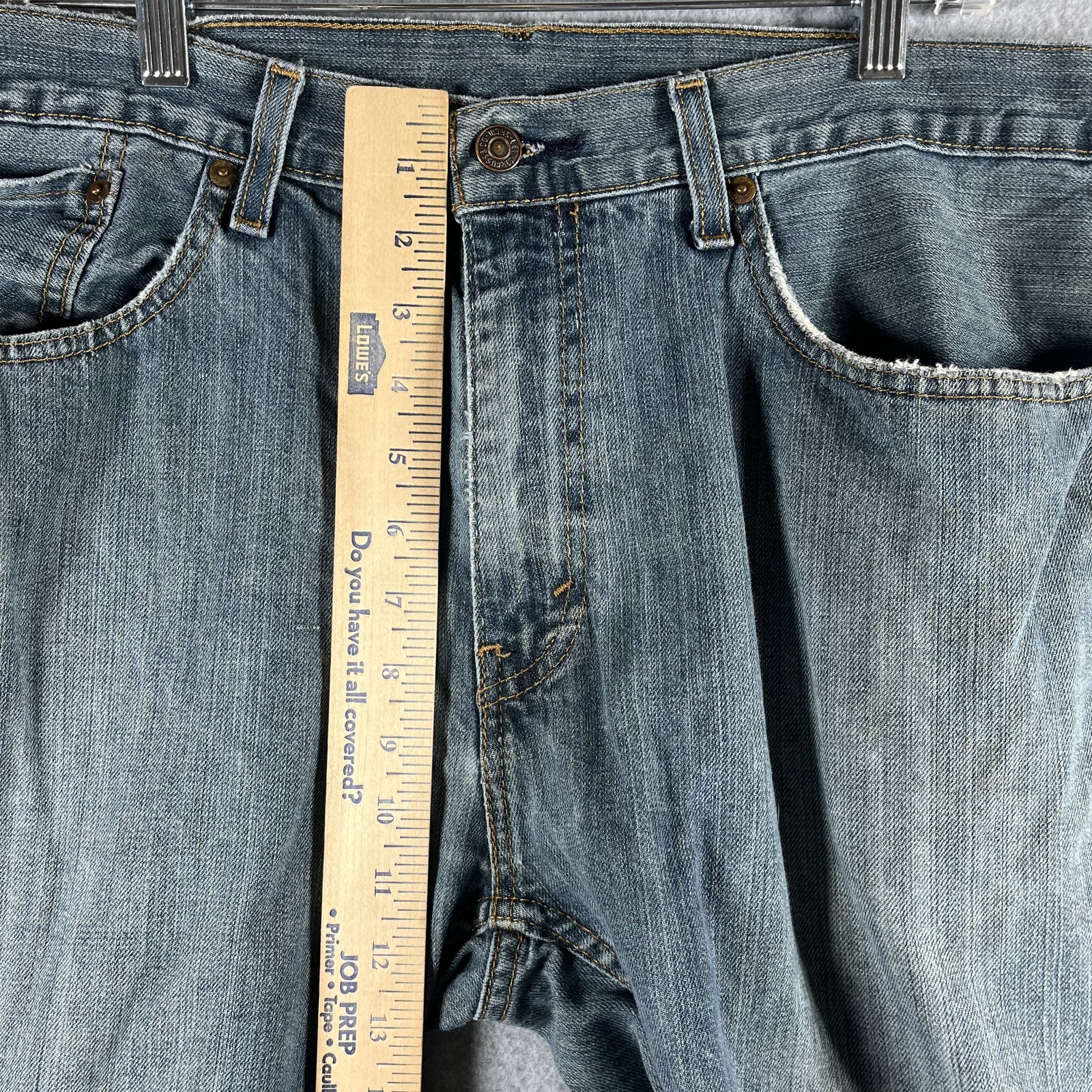 Levi's Men's 36x30 Blue Denim Button Fly Straight Leg Jeans Medium Wash thumbnail 5