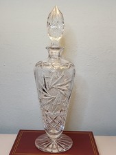Vintage Bohemian Hand-Cut Lead Crystal Decanter Starburst/ Pinwheel Design