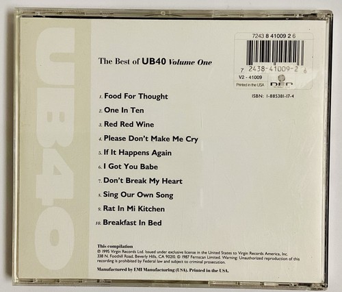 UB40 - The Best of UB40, Vol. 1 Food For Thought, One In Ten, Red Red Wine - Foto 2 di 4