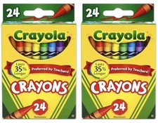 Crayola 24 Count Box of Crayons Non-Toxic Color Coloring School Supplies 2 Pack