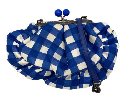 Weekend Max Mara Pasticcino Gingham Check Shoulder Bag Blue White Pre-owned