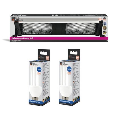 Bird Systems Kompaktleuchte für Vögel 60cm + 2x Bird Lamp Pro - E27 Vogellampe 