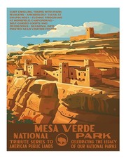 Mesa Verde National Park Poster Wall Art - Vintage Style Home Decor
