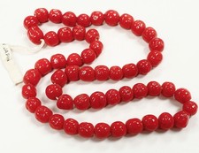 50 Vintage Japan Cherry Brand Glass Scarlet Red 7mm To 8mm Baroque Beads 4164T