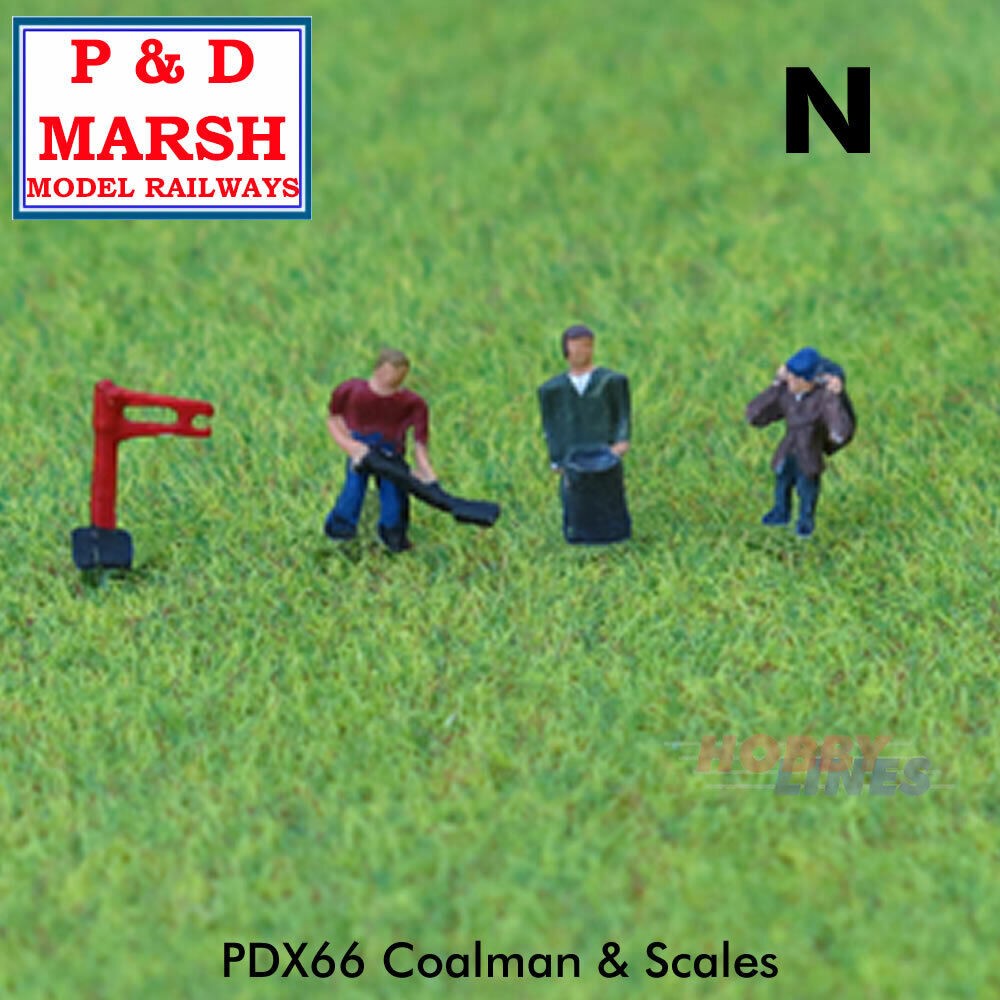 COALMEN & SCALES Painted figures ready to place PD Marsh 1:148 N gauge X66