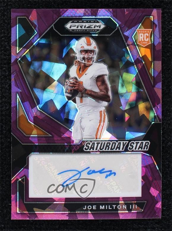 2024 Prizm Draft Picks Purple Ice 51/99 Joe Milton III Rookie Auto RC 16wc