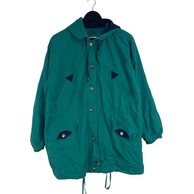 Basic Edition Vintage Parka Kapuze Outdoor Grün Herren Large