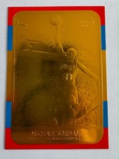 Michael Jordan 1996-97 Fleer Rookie Reprints 24k Gold Foil Basketball Card. rookie card picture