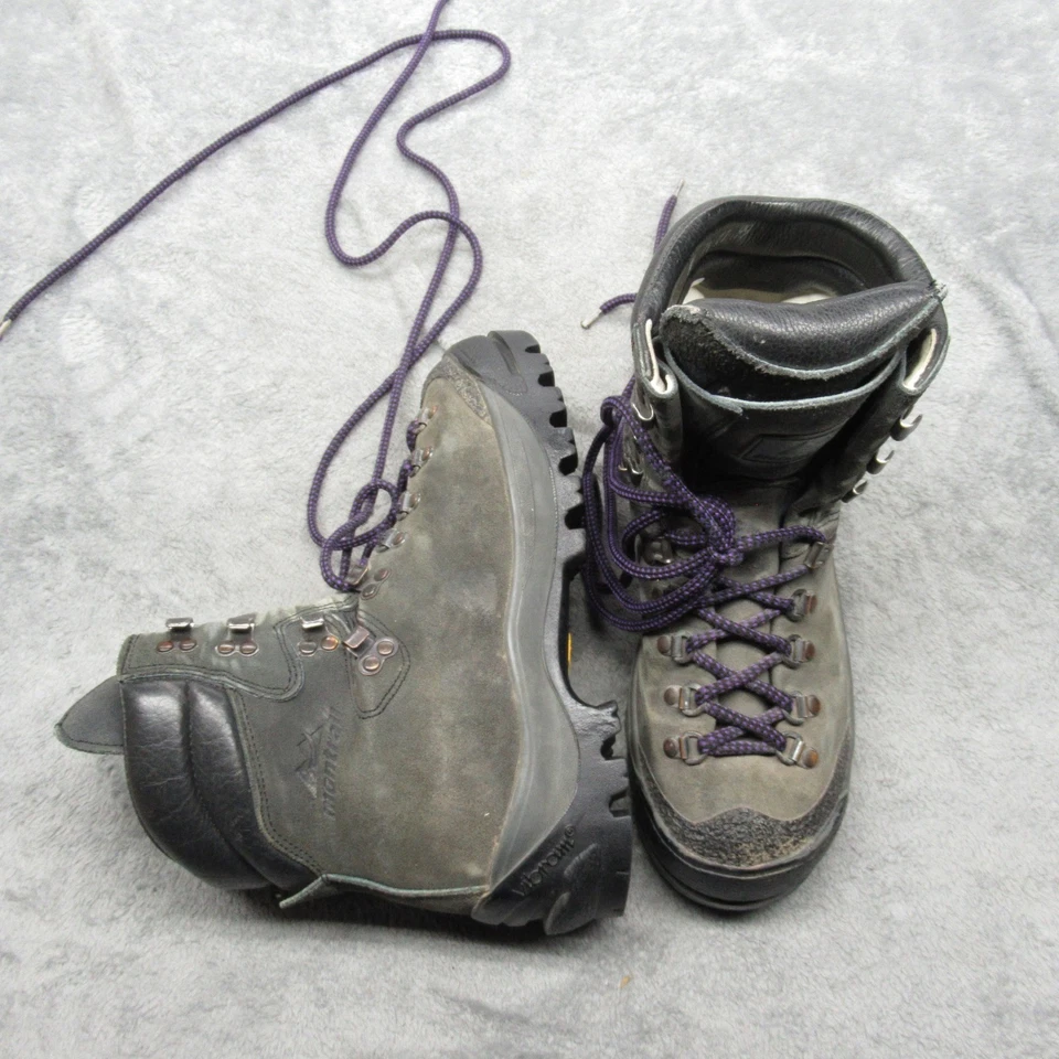 Montrail Boots Women 7.5 Green Hard Toe Hiking Leather Mountaineering ITALY RARE - Image 2 of 4