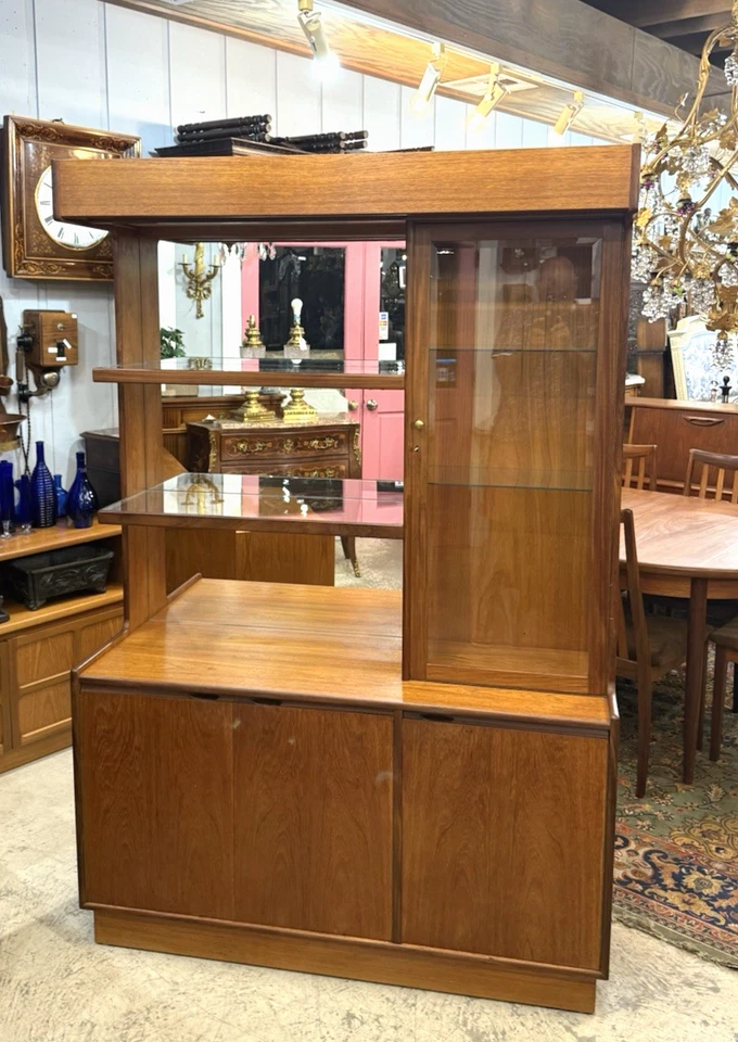 Mid Century Modern Teak Display Cabinet / Buffet / Sideboard W Light - Image 4 of 4