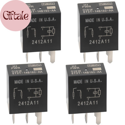 4 PCS 8T2T-14B192-AA Power Relay, 4-Pin 12V DC Wiper Motor Relay, for Ford, Merc