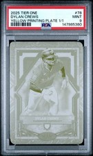 2025 Topps Tier One Dylan Crews YELLOW Printing Plate 1/1 PSA 1 OF 1