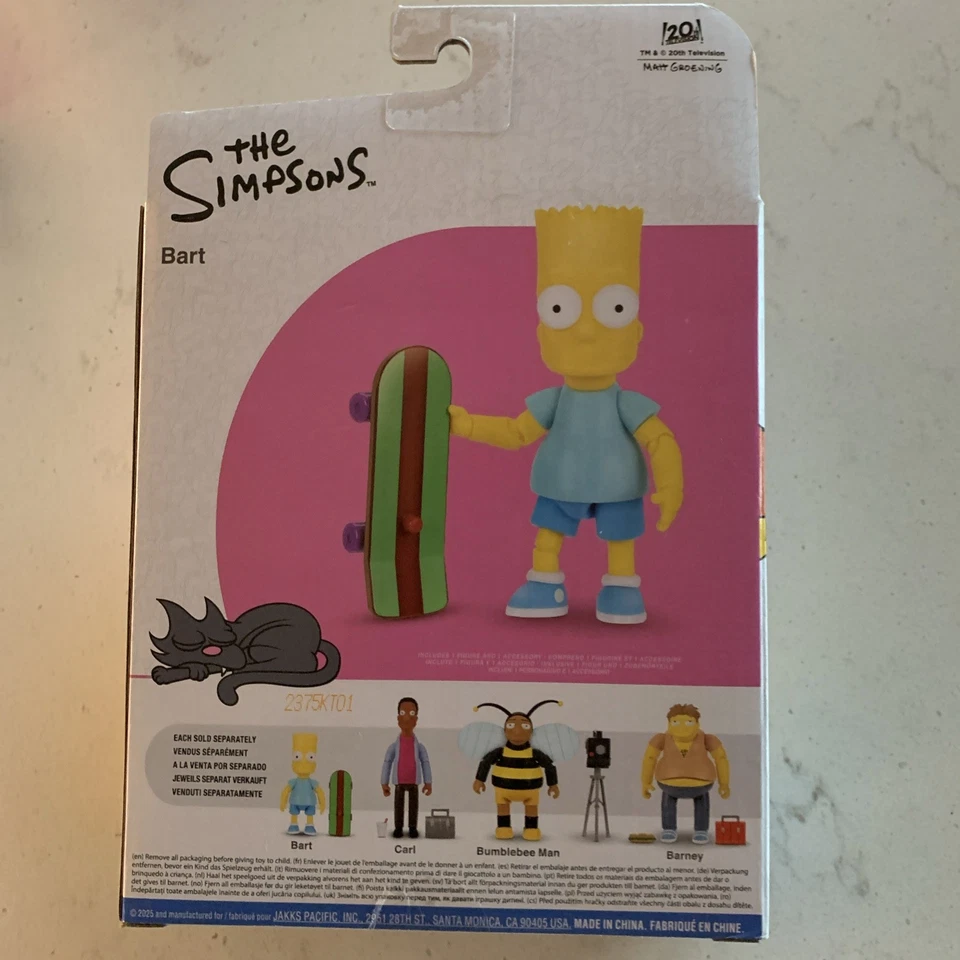 Juego de 4 figuras de 5" de The Simpsons Jakks Pacific Wave Bumblebee Man Carl Barney Bart Foto 4 de 4