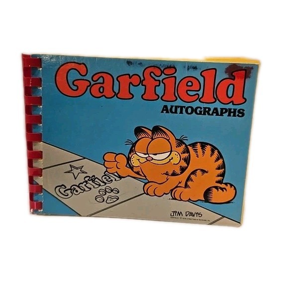Vintage 1978 Garfield Autograph Book Unused Yellow Pages Jim Davis