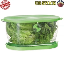 Lettuce Keeper Food Storage Container W/ Colander Divider Fresh Produce Saver US