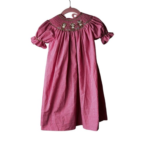 Marjories Tochter gesmoktes 100 % Baumwolle Kleid kariert 2T - Bild 4 von 5