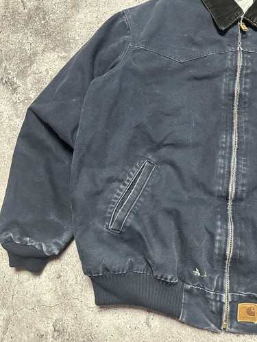 Vintage 90s Carhartt Mens Santa Fe Jacket J13 BLK Lined Detroit Blue Size XL - 第 7/20 張圖片