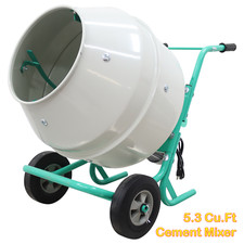 110V Cement Mixer 5.3 cu.ft Steel Drum Concrete Mortar Blender Portable 1/2HP