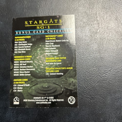 Jb24 Stargate Season Five 2003 #70 Checklist George Hammond Don S Davis - Picture 2 of 2
