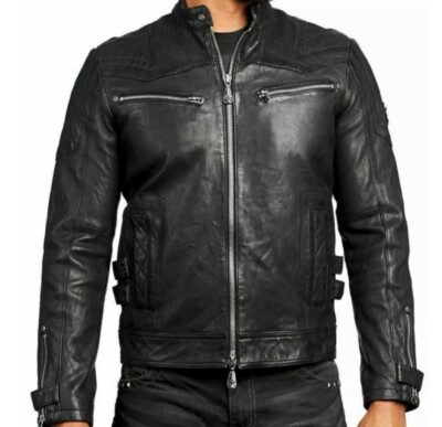 AFFLICTION LEATHER LIMITED EDITION MEN'S JACKET BLACK PREMIUM NWT