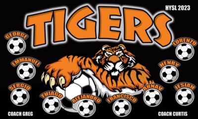 Tigers - Soccer Team Banner - (3ft x5ft) Your Team Name
