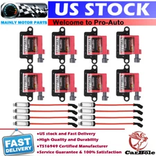 8x D581 Ignition Coils + 748UU Spark Wire Plugs For Chevrolet Silverado V8 UF271
