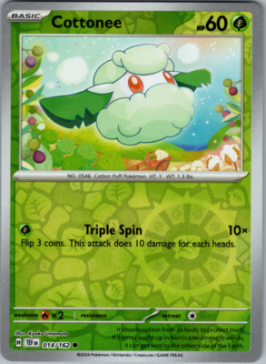 Pokemon - Cottonee - 014/162 - Reverse Holo  - Temporal Forces - NM/M