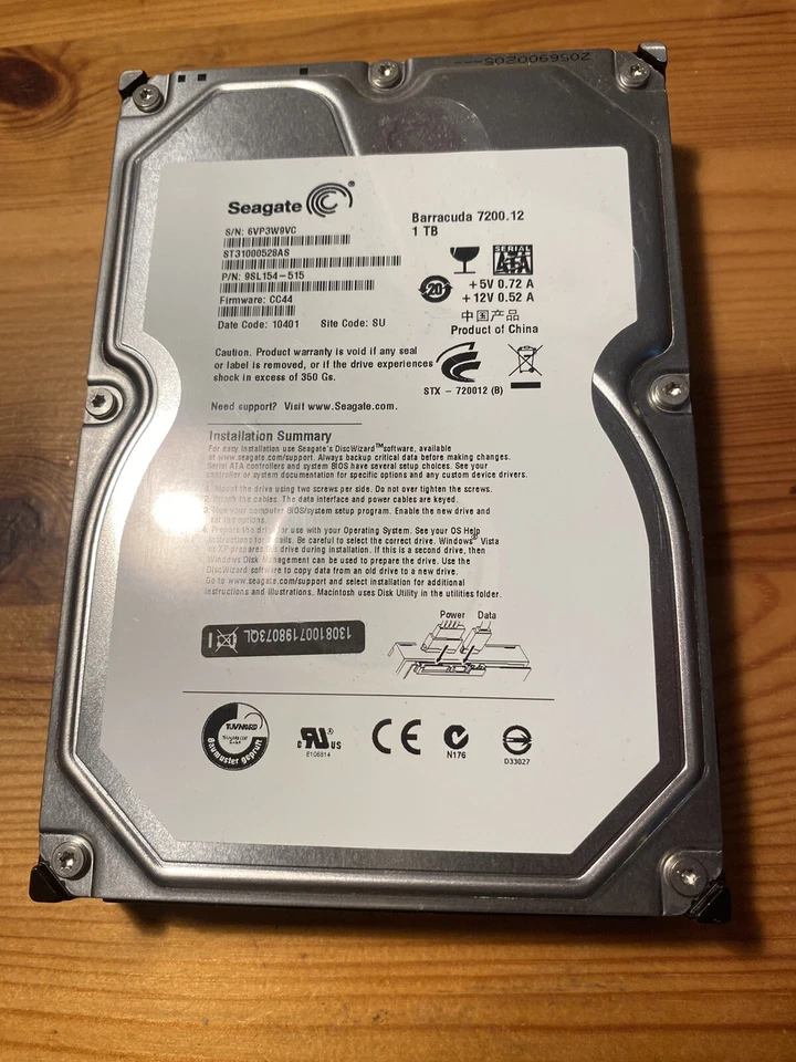 Festplatte Seagate Barracuda 7.200 1 TB 3,5“ SATA