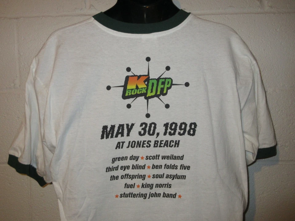 Camiseta De Colección 1998 K-Rock Green Day Third Eye Blink The Offspring Punk Tour L/XL Foto 2 de 4