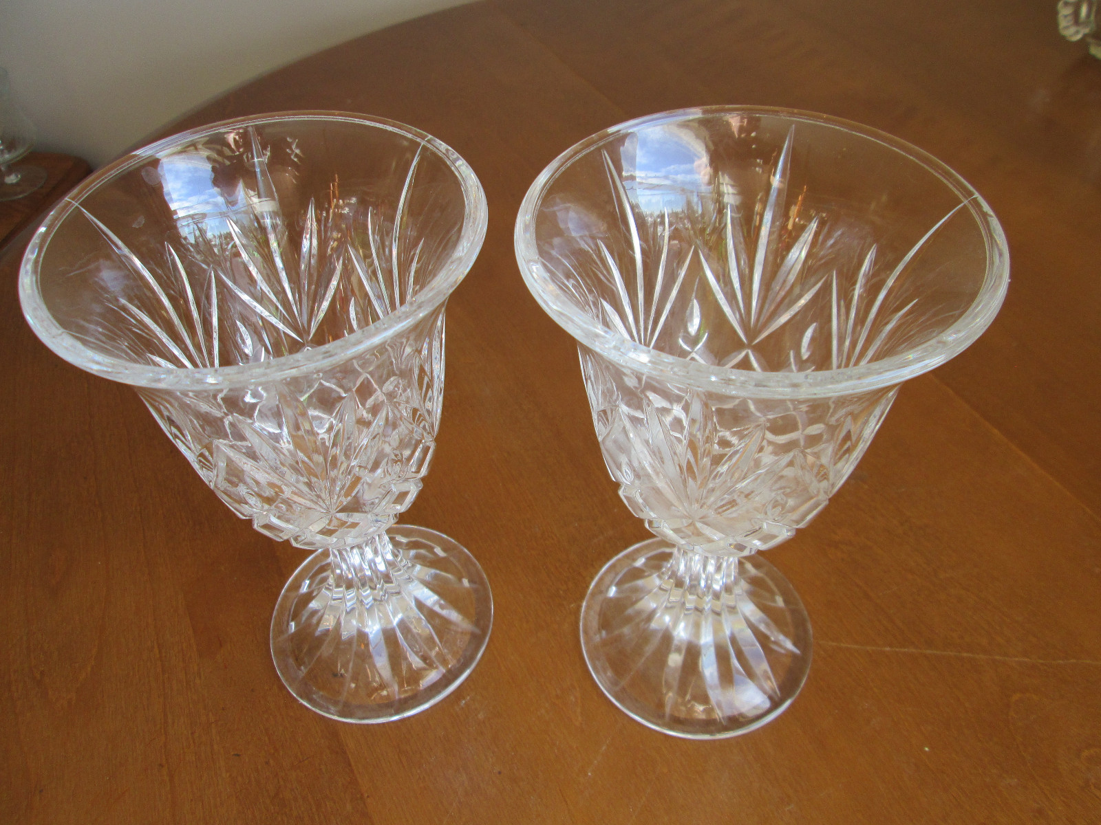 St Crystal Set of 2 Hurricane Candle Holders "TOSCANY" 24 Lead
