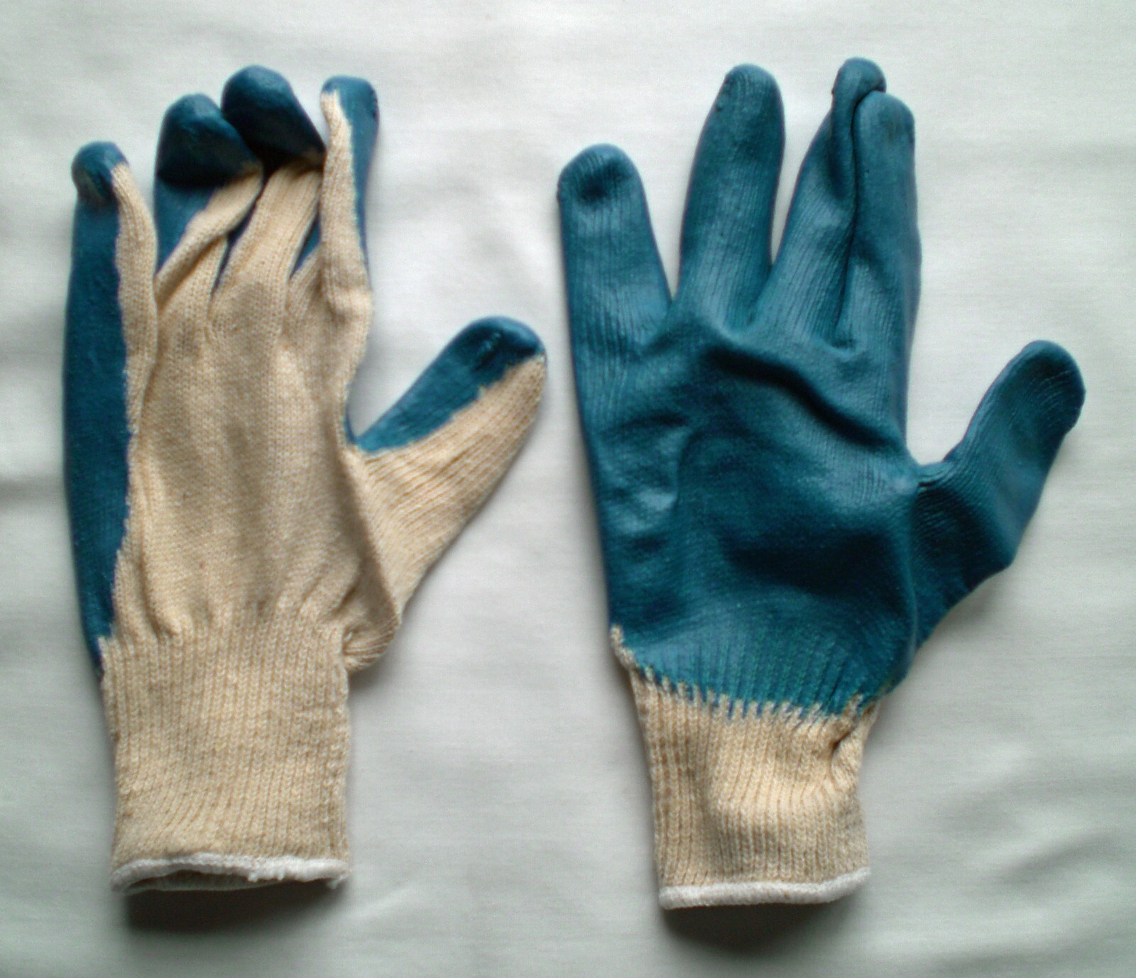 120-Pair Large Blue Latex Palm-Coated String Knit Gloves - New Bulk Pack-image