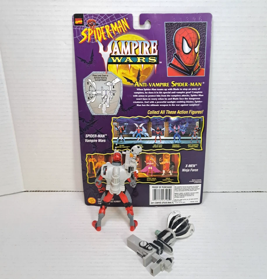 Figura Completa ToyBiz Spider-Man Vampire Wars Anti-Vampire Spidey + Tarjeta Marvel Foto 3 de 4