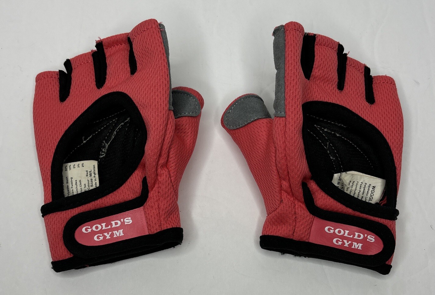 Golds Gym Women’s Workout Gloves M/L 1 Pair Pink Gray