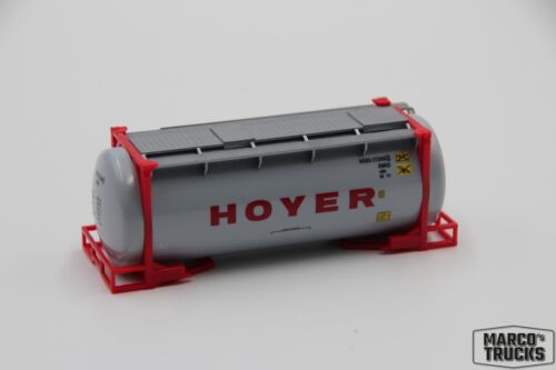 Contenitore cisterna Herpa 26 piedi grigio/rosso ""Hoyer"" da 076500-006 1:87/HN2416-3 - Foto 1 di 1