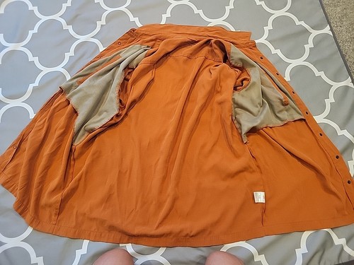 5.11 Tactical Mens Large Snap Button Up Shirt Plaid Conceal Pockets Orange - Picture 13 of 24