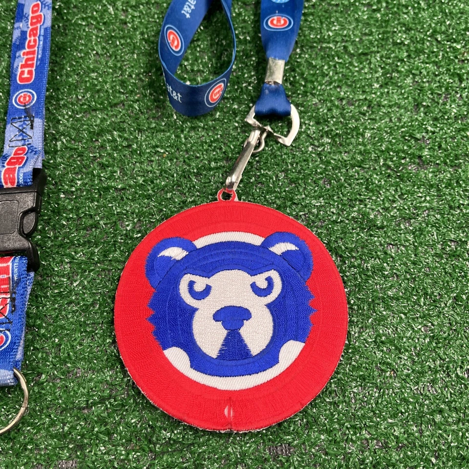 Lot of 2 Chicago Cubs Lanyards: Embroidered Collectors Patch & Logo - Image 2 of 4