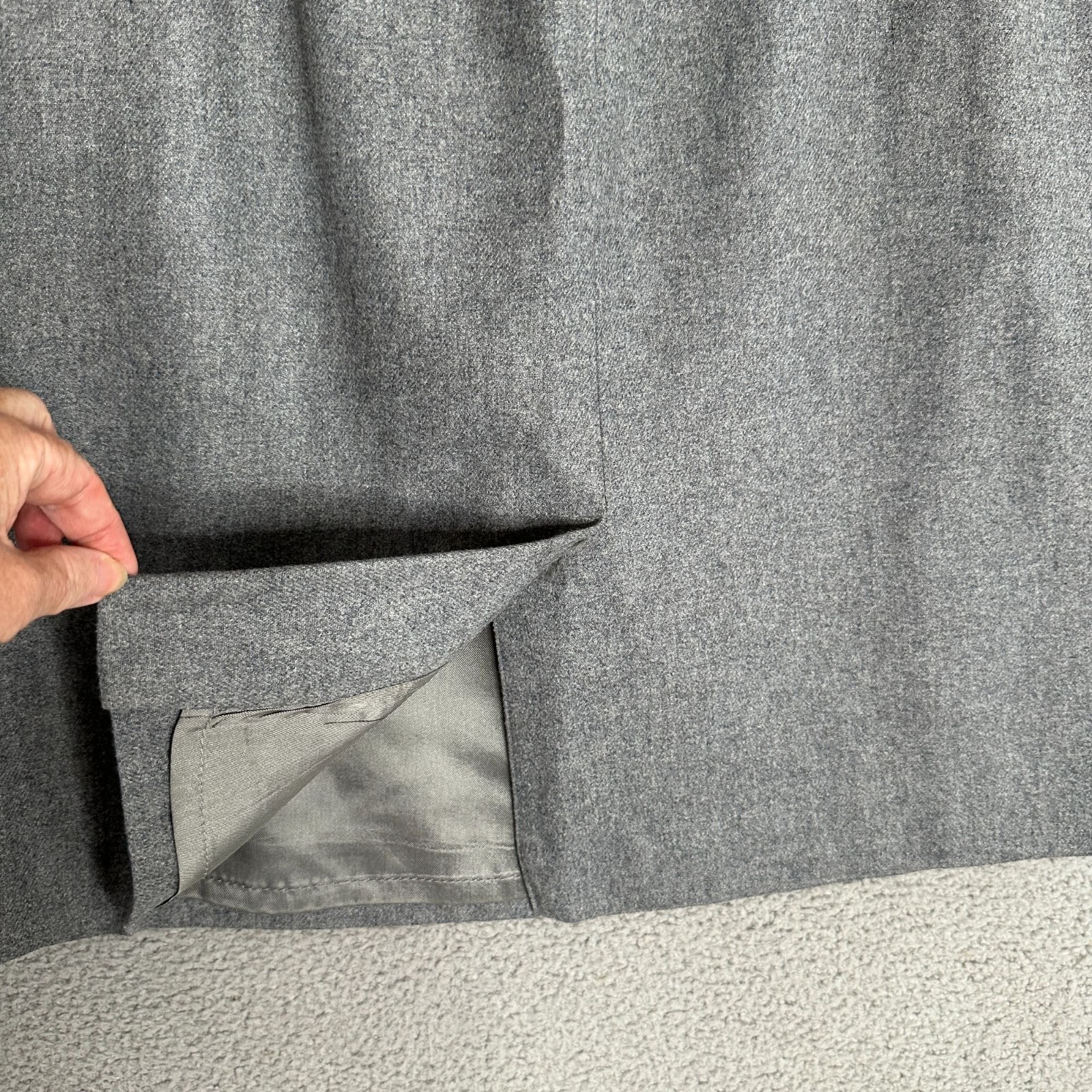 Vintage Glen Aire Gray Wool Skirt Suit Set Gray Womens Size Medium Career Y2K