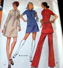 LOVELY VTG 1970s DRESS, PANTS, TOP Sewing Pattern 14/36