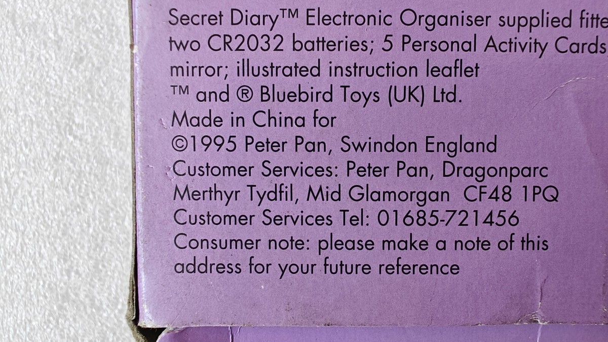 Vintage 1995 Secret Diary Bluetech Electronic Organizer by