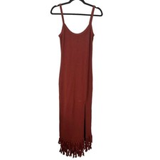 SAYLOR Fringe Knit Midi Dress Sz S