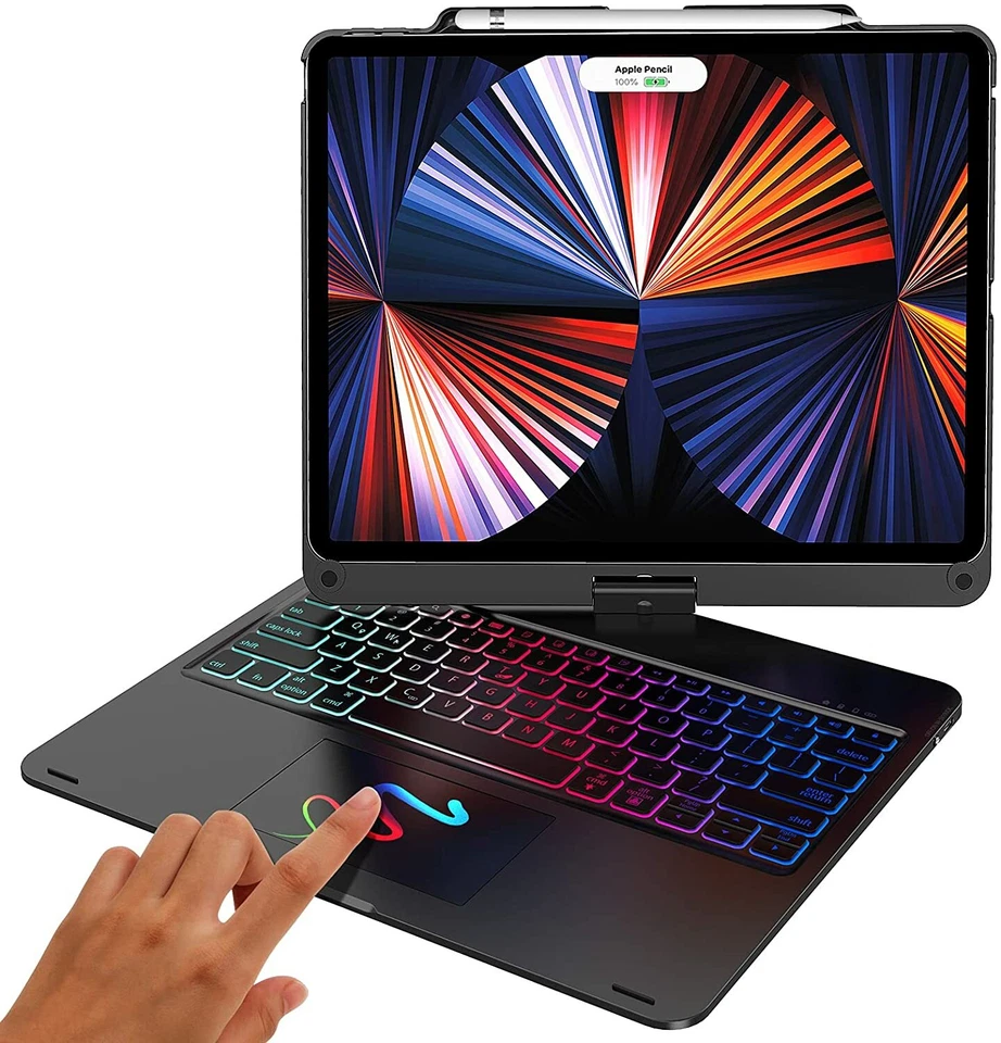 Touchpad Backlit Keyboard Case For iPad 7/8/9th/10th Gen Air 3 4 5 Pro 11" 12.9" - Image 3 of 4