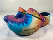 CROCS Bistro Clogs Women's Rainbow Slip On Slip Resistent - M4 W6