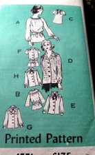 LOVELY VTG 1970s BLOUSE Sewing Pattern 16/38