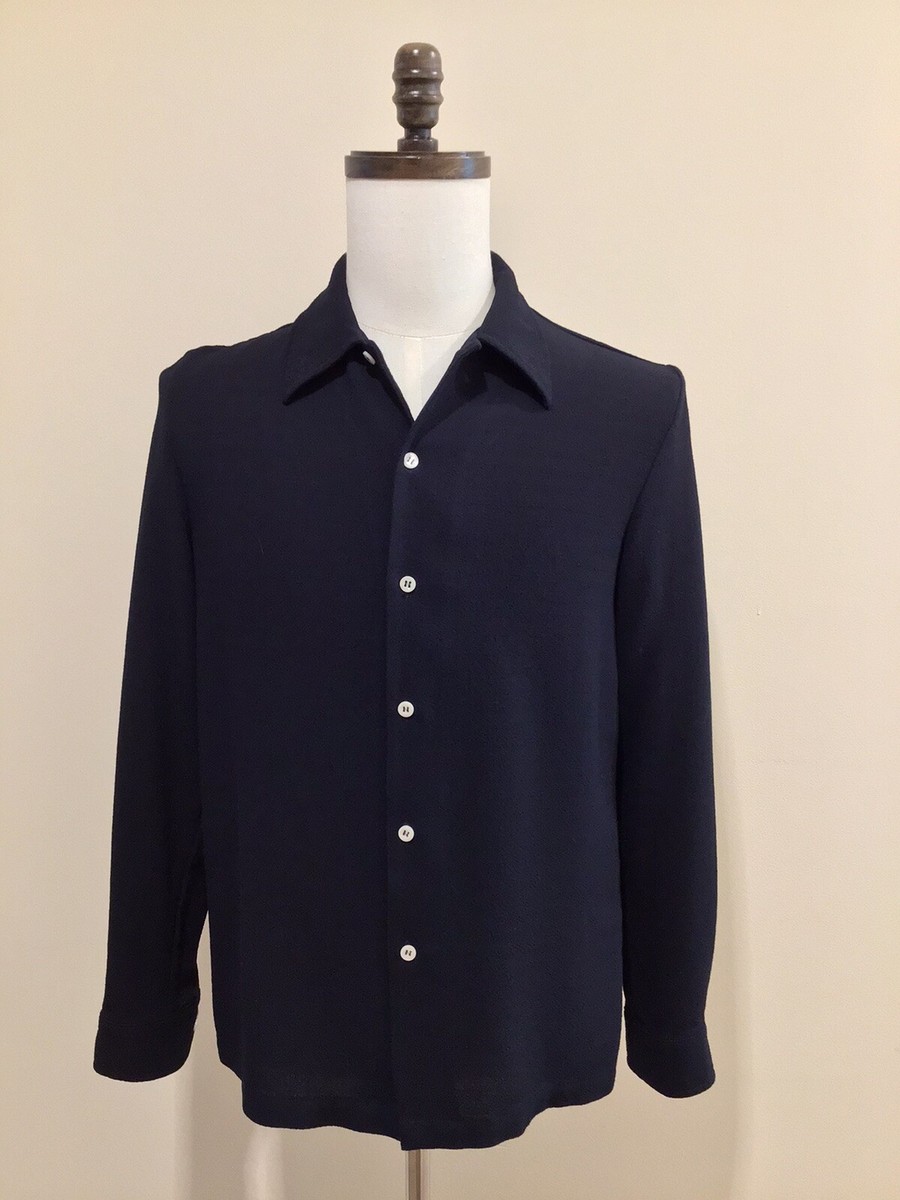 Sefr Rampoua Shirt, Button-up, Navy Blue, Small | eBay
