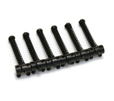 6 Black Finish Round Bridge Saddles Vintage Fender Telecaster/Tele BS-T6-B