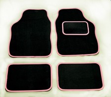 SEAT ALAMBRA fronts only  UNIVERSAL Car Floor Mats Black & PINK